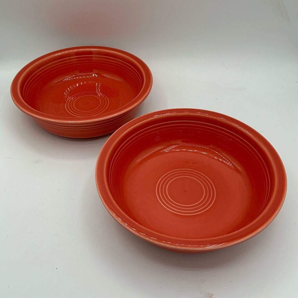 Set of Two Orange Fiesta  Bowls